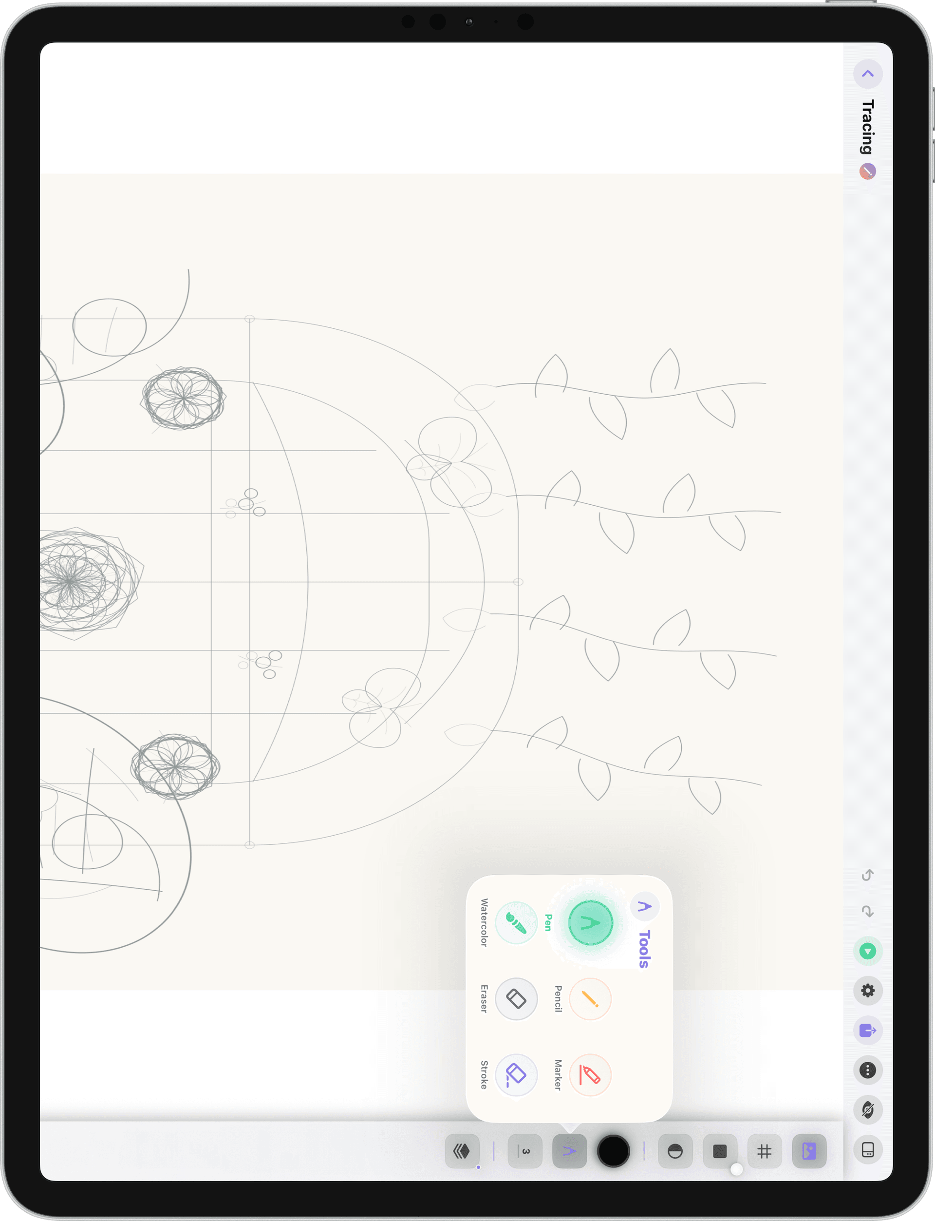 Phantrace canvas with drawing tools